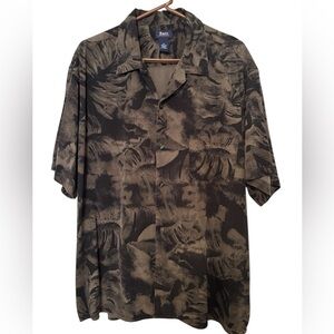 BASS Black/Brown Floral Casual Shirt Size XL